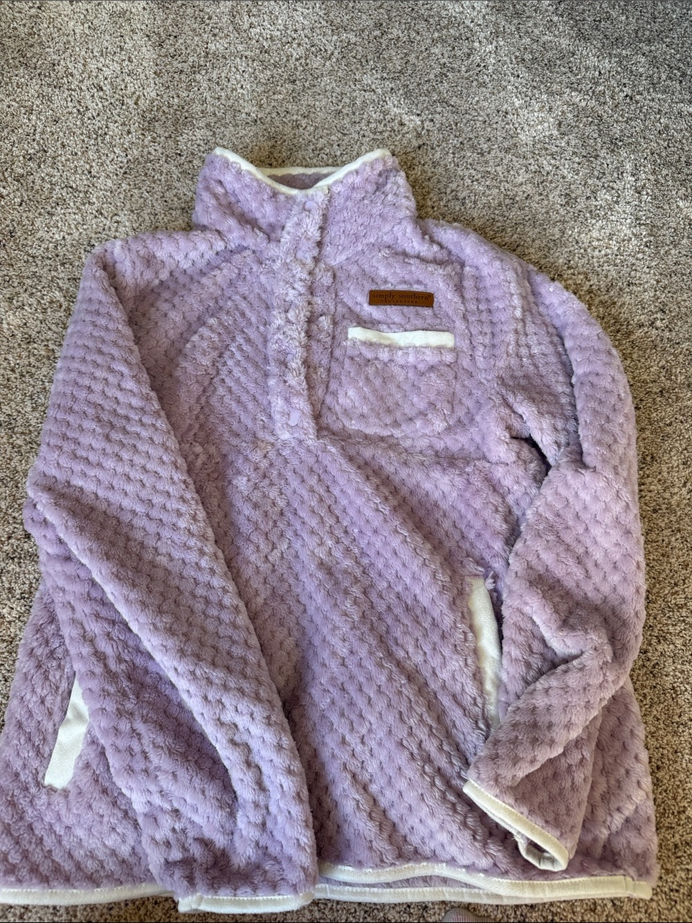 Simply Southern Lavender Plush Pullover Puffer